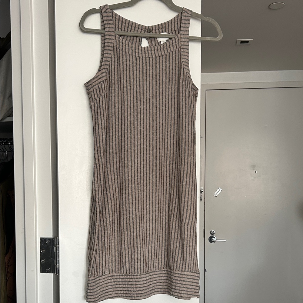 Striped Linen Blend Mini Dress